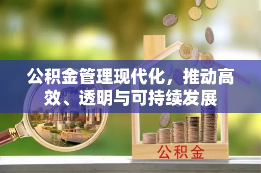 裕安公积金管理现代化，推动高效、透明与可持续发展